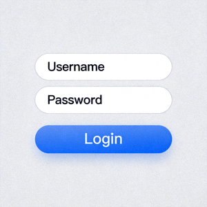 Contoh ilustrasi halaman login dengan form input username dan password yang sederhana