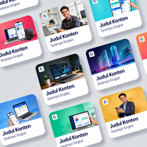 Tampilan katalog konten atau layanan yang disusun dalam grid kartu